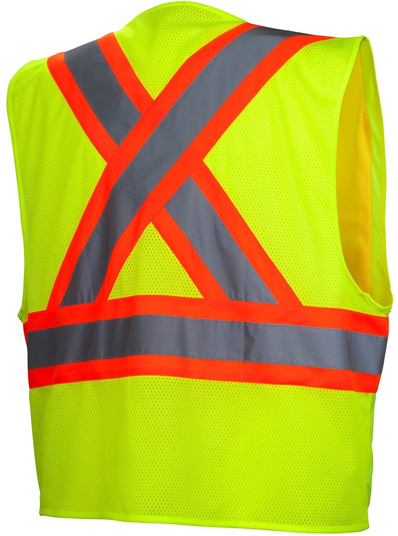 Pyramex Safety RCZ2410XL RCZ24 Series Vest Hi-Vis Lime Vest with Contrasting Reflective Tape - Size Extra Large X-Large Yellow