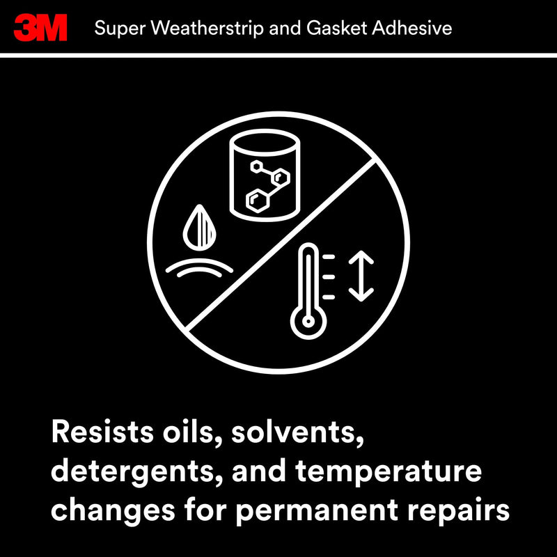 3M Black Super Weatherstrip and Gasket Adhesive, 08008, 5 fl oz, 1 Per Pack 5 fl. oz.