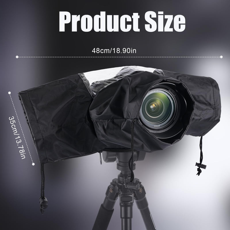 [Australia - AusPower] - Camera Rain Cover, Mini Waterproof Camera Cover Nylon Camera Raincoat with Drawstring & Sleeves Suitable for SLR Cameras with Various Long & Short Lenses Viewfinders 