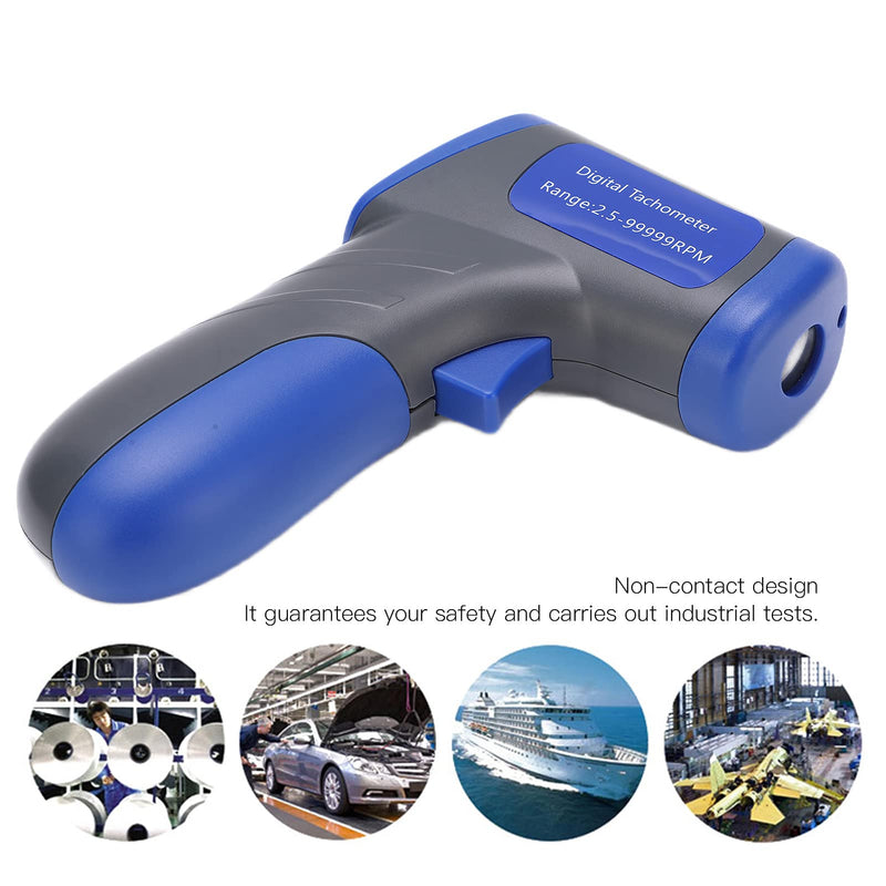[Australia - AusPower] - RPM Gun, DT6685 Non-Contact Tachometer Portable Wide Range Photoelectric RPM Meter for Motor 