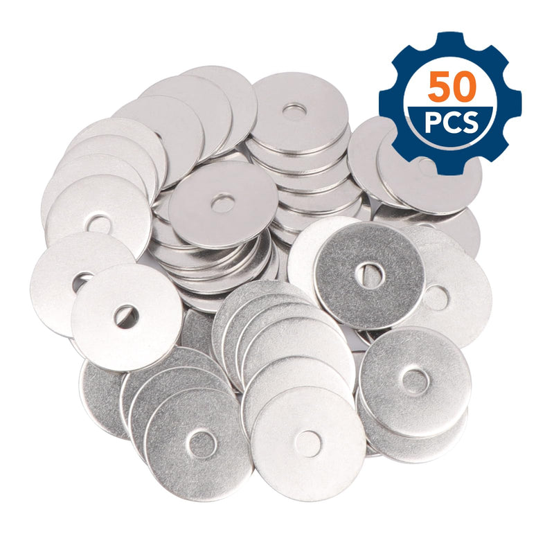 [Australia - AusPower] - 50PCS 1/4" x 1-1/4" Fender Washers, 18-8(304) Stainless Steel Flat Fender Washer, 1/4" ID x 1-1/4" OD, 0.06'' Thick 1/4" x 1-1/4" 50 