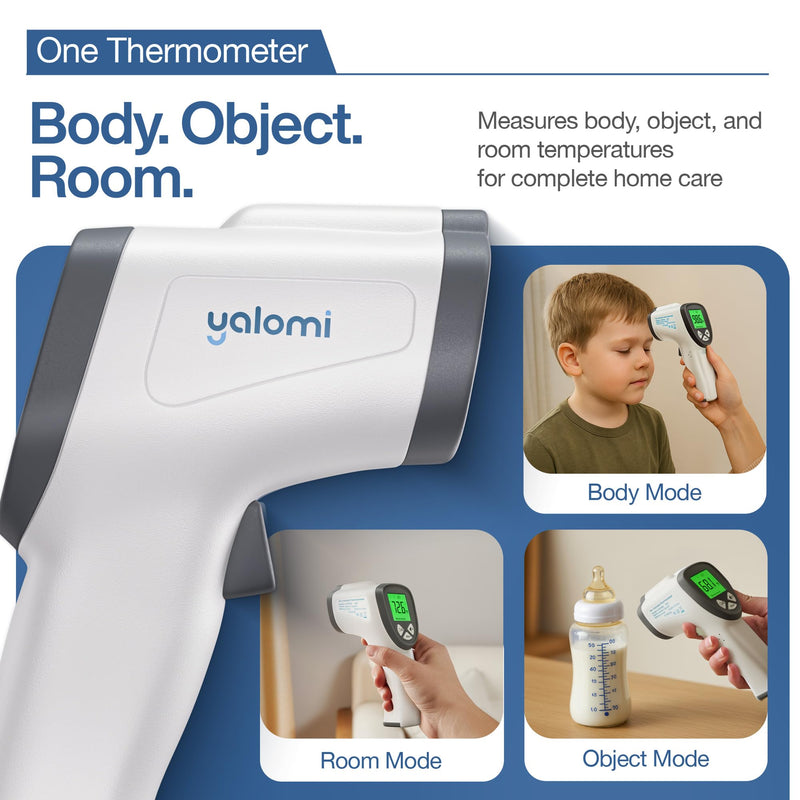 [Australia - AusPower] - Infrared Thermometer – No-Touch | 3-in-1 for Kids & Adults | 1s Instant Read | IR Temperature Gun | Smart Color Response | Silent & Night Glow | Batteries Included 
