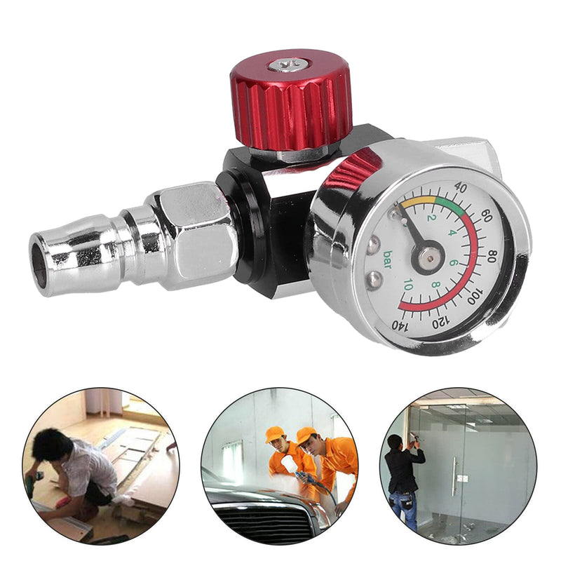 [Australia - AusPower] - Paint Spray Guns Air Regulator G1/4" Thread Connector Stainless Steel Air Pressure Control Valve for Paint Lovers 