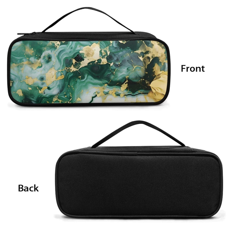 [Australia - AusPower] - Green Marble Stethoscope Case Large Protective Stethoscope Casewith Mesh Pockets Large Hard Organizer Storage Bag for Nursing Accessories Green Marble 