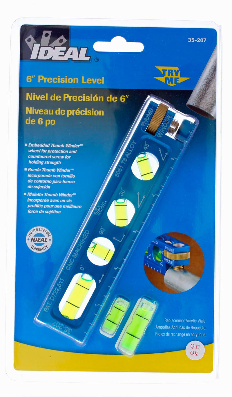 [Australia - AusPower] - IDEAL Electrical 35-207 6 in. Electrician Level With 4 Vials And Magnetic Jaw 