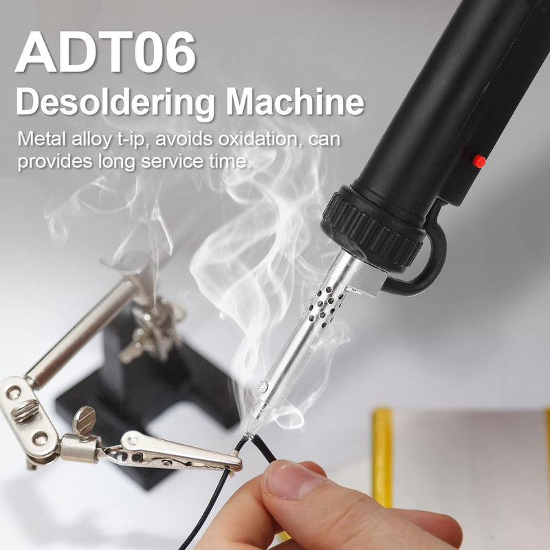 [Australia - AusPower] - Weytoll Electric Desoldering Pump, Electric Vacuum Desoldering Iron, Extraction of Liquid Solder, 350 W Desoldering Pump with Heater, Palm, Electric Soldering Tin Sucker Va-cuum Soldering (Black) Black 