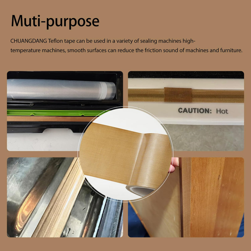 [Australia - AusPower] - Teflone Glass Cloth Tape,2''x 33ft x 0.18mm,PTFE Coated Fiberglass Adhesive Tape,High Temperature PTFE Tape for Vacuum Sealer Machine,Hand Impulse Sealers Insulation,Low Friction Tape,Squeak Resistant 2inx33ft 