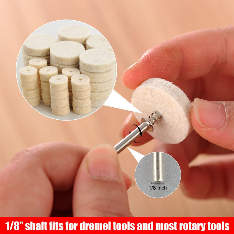 140 PCS Polishing Kit Compatible with Dremel Tools, Buffing Wheels Polishing Bits for Rotary Tool Accessories, 1/8 in Shank, 3Pcs Polishing Compound, Small Sanding Kit for Metal, Resin, Wood, Jewelry