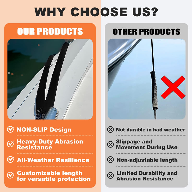 Dock Line Chafe Guards 24 Inch Removable Anti Chafe Protective Boats, Dock Lines Black Rope Protector Eliminates Squeaking Protects Boat from Wear 2