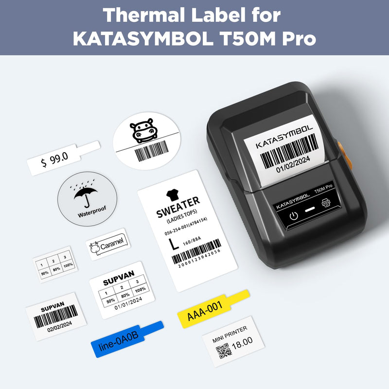 SUPVAN T50M Series Label Maker Tape, 8 Rolls 1.96'' × 3.14'' (50mm × 80mm) 100 Labels/Roll Genuine Laminated Thermal Label Tape, Waterproof Oilproof Highly Adhesive Auto Detect Labels, Black on White 2" x 3-1/8"
