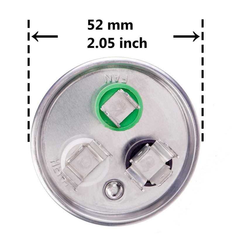 BOJACK 35+10 uF ±6% 35/10 MFD 370/440 VAC CBB65B Dual Run Start Round Capacitor for Condenser Straight Cool or Heat Pump Air Conditioner or AC Motor and Fan Starting