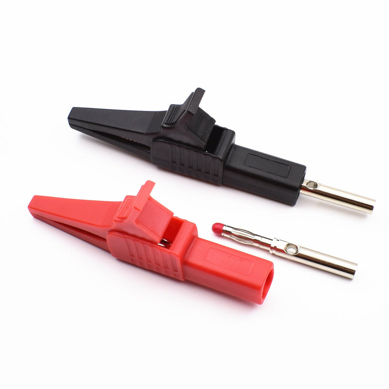 [Australia - AusPower] - 10Pcs 1000V 32A Heavy Duty Full Insulated Automotive Car Battery Alligator Clips Electrical Test Clips with 4mm Banana Jack Socket for Multimeter Test Leads 