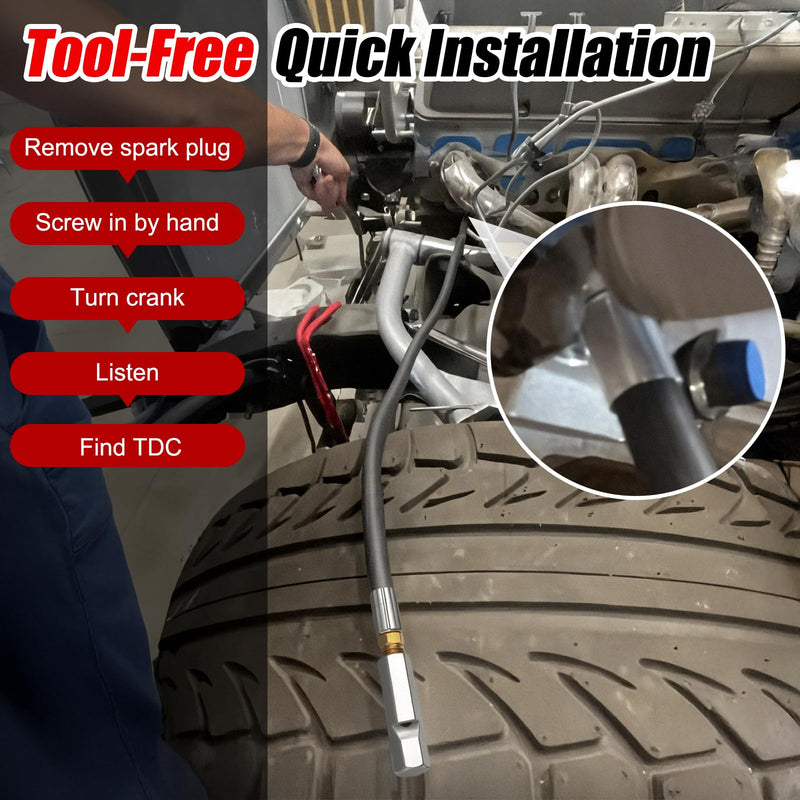 [Australia - AusPower] - Top Dead Center Tool 8016MRG TDC Whistle – Universal Top Dead Center Indicator with 14mm/18mm Spark Plug Ports – Top Dead Center Whistle for Distributor Installation, Timing & Valve Adjustment 