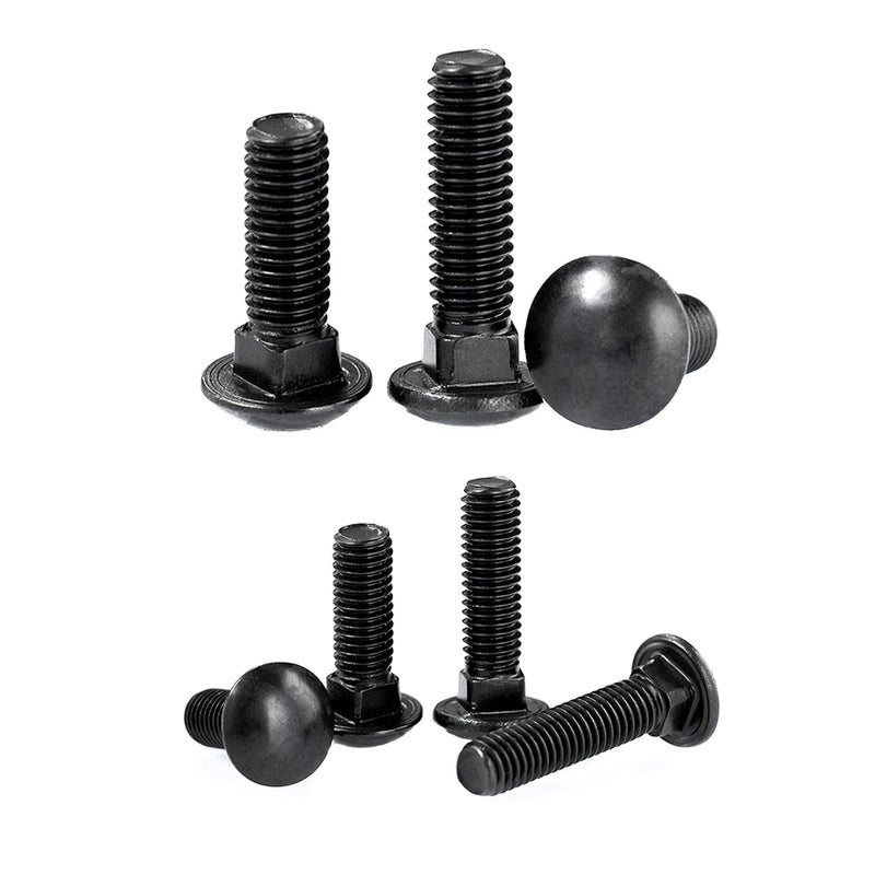 [Australia - AusPower] - 20 Sets Carriage Bolts Screws, (1/4-20 x 2) Round Head, Square Neck, with (Hex Nuts & Flat Washers), 304 Stainless Steel, Galvanizing (Black) (1/4-20 x 2") 