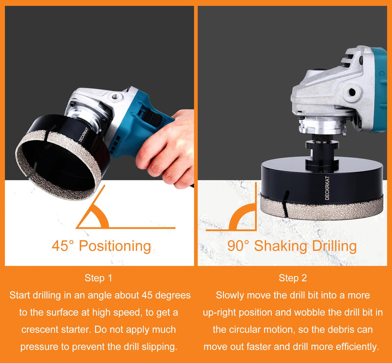 4-1/4" Diamond Hole Saw, 110mm Tile Hole Saw Drill Bit Diamond Tipped for Granite Marble Ceramic Glass Porcelain Quartz Tiles Stones Countertop, Core Drill Bits with 5/8-11 Thread for Angle Grinders. 4-1/4"(110mm)
