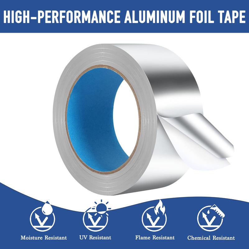 [Australia - AusPower] - Aluminum Foil Tape,2 inch x 65ft(3.9Mil),Heavy Duty HVAC Tape,Insulation Adhesive Metal Tapes for Ductwork,Dryer Vents Pipe,Sealing and Repairing 2 inch x 65ft 1 