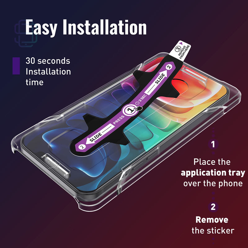 [Australia - AusPower] - iPhone 12 Pro Max Screen Protector [2-Pack] with Easy Auto-Align Install Kit - Tempered Glass for iPhone 12 Pro Max (6,7") - New Glass with Your Next Phone 
