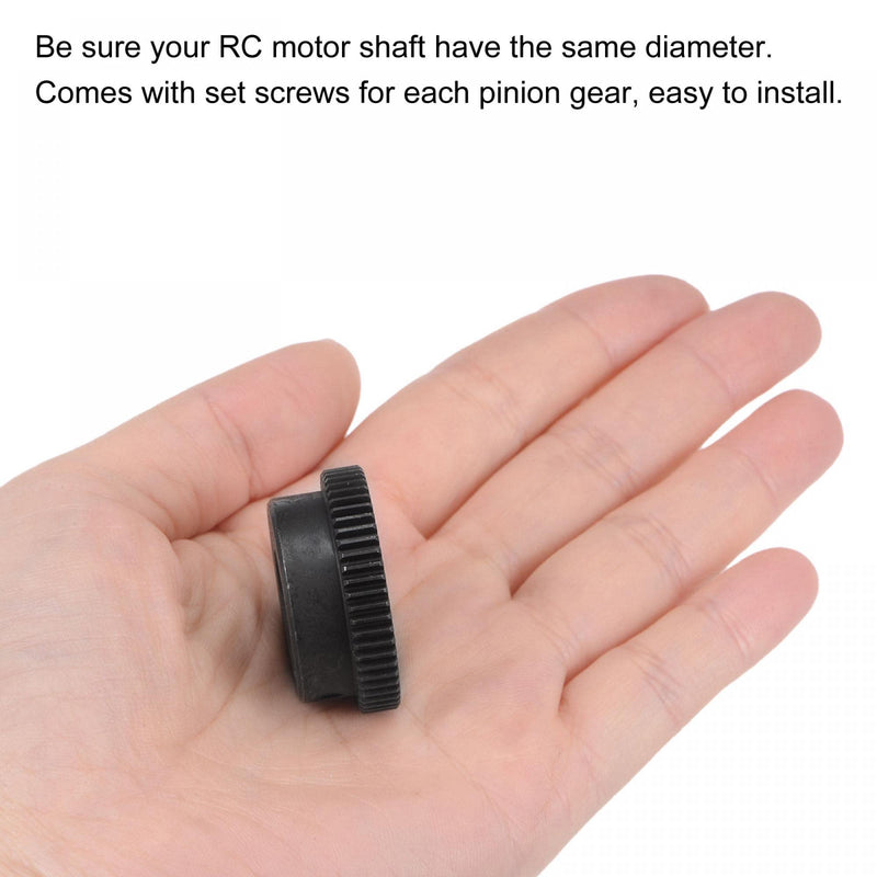 [Australia - AusPower] - uxcell Pinion Gear Set, 45# Carbon Steel Motor Rack Spur Gear with Step Black, 0.5 Mod 58T 8mm Bore 30mm Outer Dia, M4 Set Screws Included 