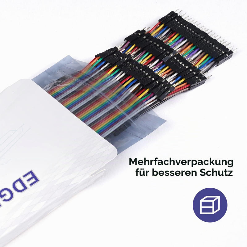 Pack of 120 Breadboard Jumper Wires 20 cm Cable Length Optional Dupont Cable Assorted Male to Female Multicolored Ribbon Cables 7.8 inch (20cm) 120 pieces (40 pin FF/40 pin MM/40 pin MF)