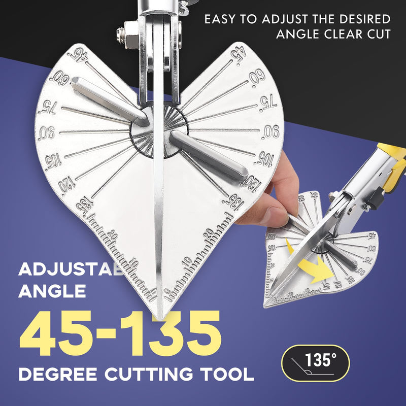 [Australia - AusPower] - Miter Shears for Molding, RAINHOL Trim Cutter Hand Tool, Adjustable Angle Cutting Tool for Wood Trim Molding, PVC, Vinyl, Trunking, 2 Extra Replacement Blades Included Miter Shears with 2 Blades 
