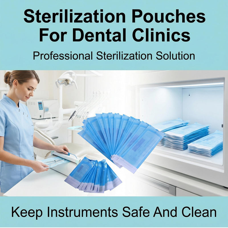 Pack of 400 Sterilisation Bags, Sterilising Bags Without Side Pleats, 90 x 260 mm, Self-Adhesive Sterilisation Bags for Cleaning Tools, Sterilising Bags for Dental Tools, Tattoos or Manicures
