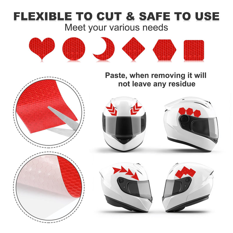 MECCANIXITY Reflective Tape, 3 Inch x 16 ft Self-Adhesive Trailer Reflector Tape Waterproof Warning Safety Sticker High Visibility Night Reflectors for Bikes Cars, Red 3 Inch x 16 Feet