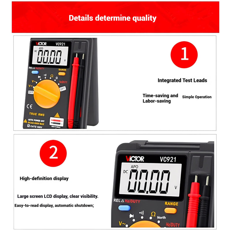 [Australia - AusPower] - VC921 4000 Pocket Digital Multi Tester Multimeter Auto Range AC/DC Voltage/Capacitance Frequency/Resistance Diode 