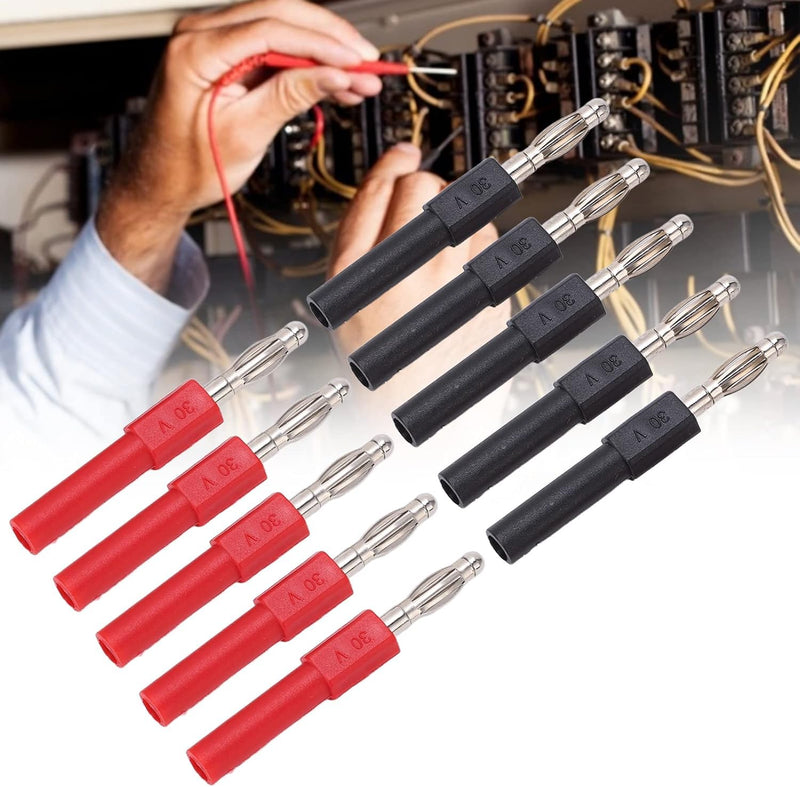 Set of 5 Banana Plug 4 mm to 2 mm Female Multimeter Adapter Test Probe for Test Leads Probes Connection Parts