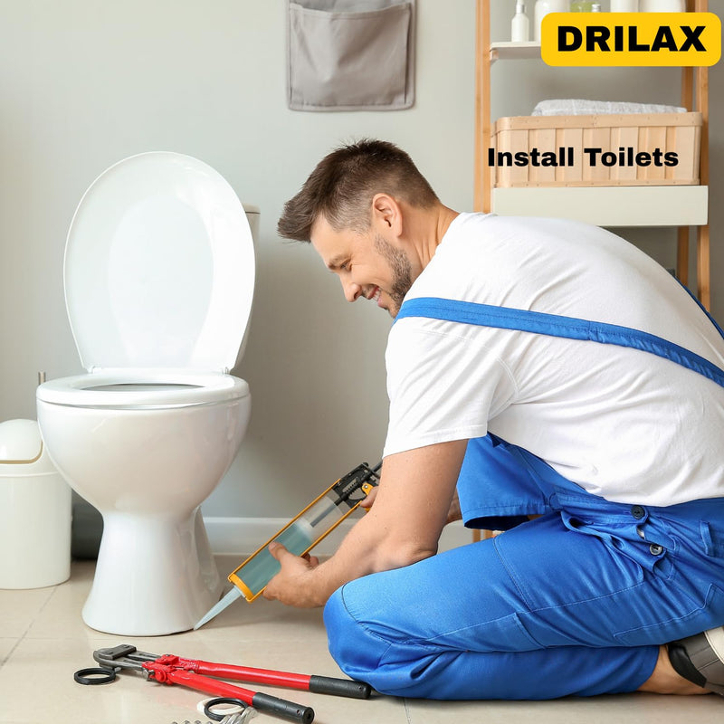 Drilax 6 Inch Diamond Hole Saw | 3/8" Shank, 1-1/8" Depth | for Recessed Lights, Toilet Flanges, Large Drains | Drills Porcelain, Granite, Glass, Tile