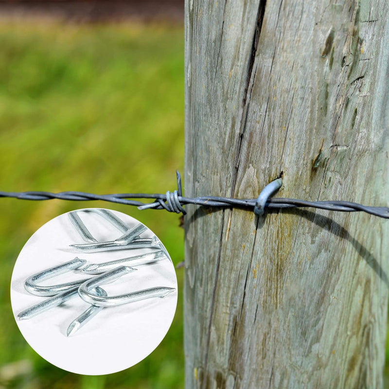 [Australia - AusPower] - Sukh 210 PCS U Fence Staples - Galvanized U Shaped Nails Heavy Duty Staples Fencing Staples U Nails for Wood fencing barbwire fence (Siver? 