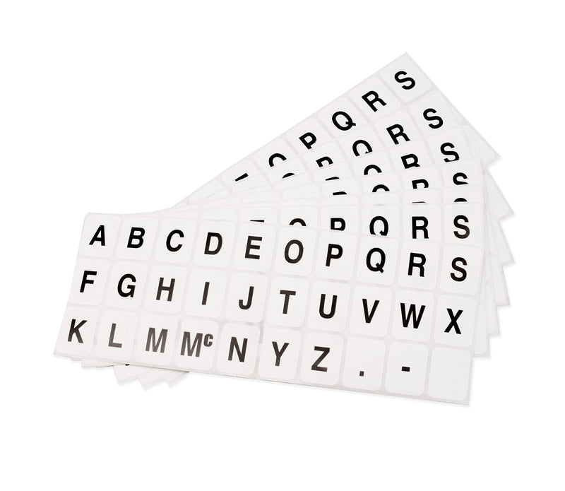 ChromaLabel 1 x 3/4 inch Alphabet Stickers, 10 Sheets/Pack, White