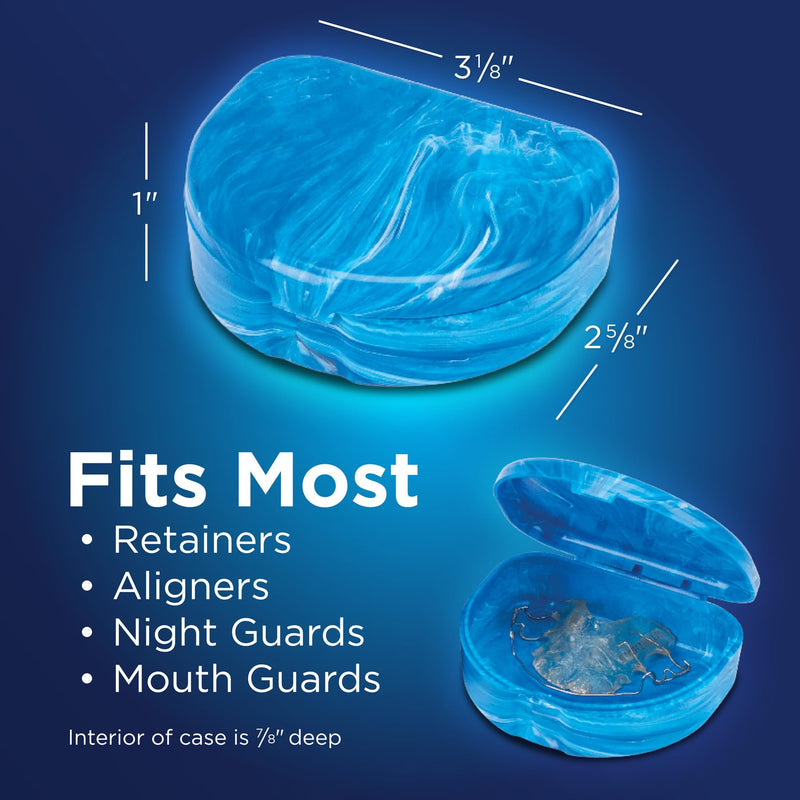 [Australia - AusPower] - Practicon Marble Retainer Cases, Orthodontic Aligner Case, Mouth Guard Holder (3 Pack) (Midnight) Midnight 