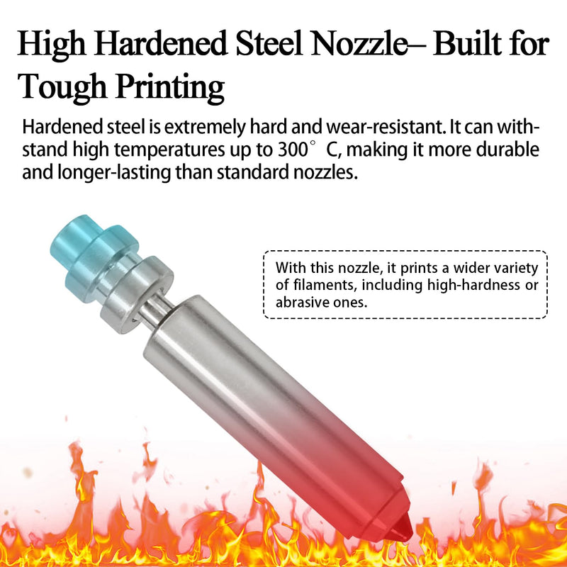HzdaDeve 3PK 0.4MM 0.6MM 0.8MM Kobra X Nozzles Integrated Hardened Steel Nozzles Hotend Quick-Detachable Extruder Print Head Kit Hot End with 3PK Silicone Cover Nozzle Wiper for Anycubic Kobra X Combo 0.4MM+0.6MM+0.8MM