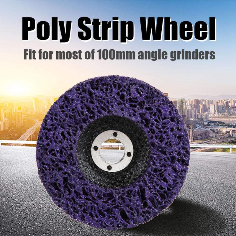 [Australia - AusPower] - Poly Strip Wheel, 5Pcs Purple Gold Poly Strip Wheel Disc Paint Rust Removal Tool for Most of 100mm Angel Grinders, Polycarbide Abrasive Disc 