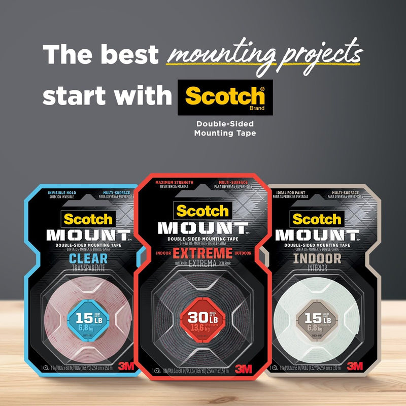 Scotch-Mount Indoor Double-Sided Mounting White Tape Mega Roll, 3/4 in x 350 in (29.1 ft), Features 3M Industrial Strength Adhesive, No Mess or Tools (110H-Long-DC) 1 Roll