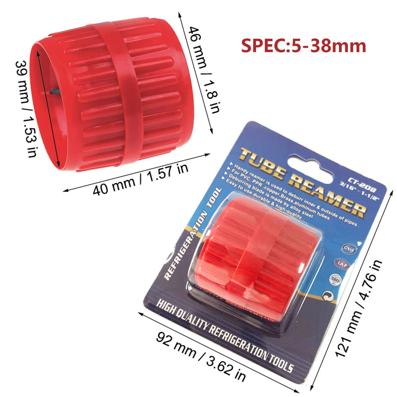 [Australia - AusPower] - ATB-Foger 2 in 1 Deburring Plastic Universal Copper Pipe Pipes Deburring Inner External Cutter for Copper Aluminium and Soft Steel Tubes Indoor and Outdoor 5-38 mm 
