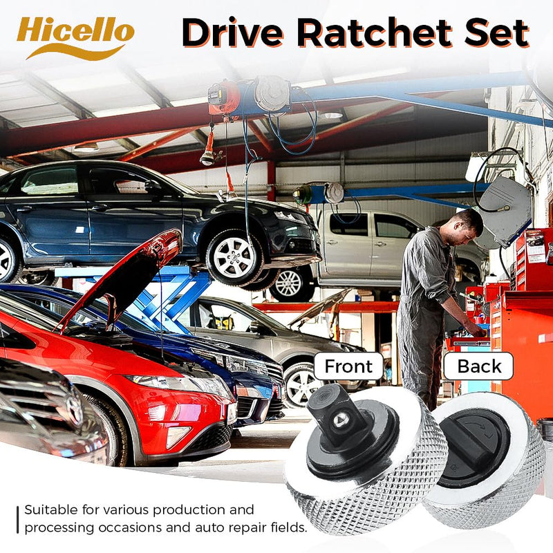[Australia - AusPower] - 3PC 3 Size Iron Shell Ratchet Wrench Reversible Thumbwheel Ratchet Wrench 1/4” 3/8” 1/2” Drive Ratchet Set Aluminum Alloy Finger Mini Ratchet with Chrome Plated and Knurled Surface 