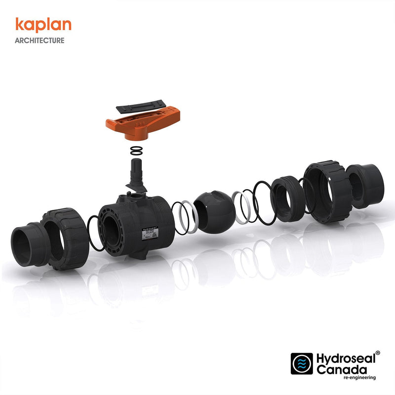 [Australia - AusPower] - Kaplan 3/4" PVC True Union Ball Valve with Full Port, ASTM F1970, EPDM O-Rings and reversible PTFE Seats, rated at 200 PSI @73F, gray, 3/4 inch Socket (3/4") 0.75 Inch 