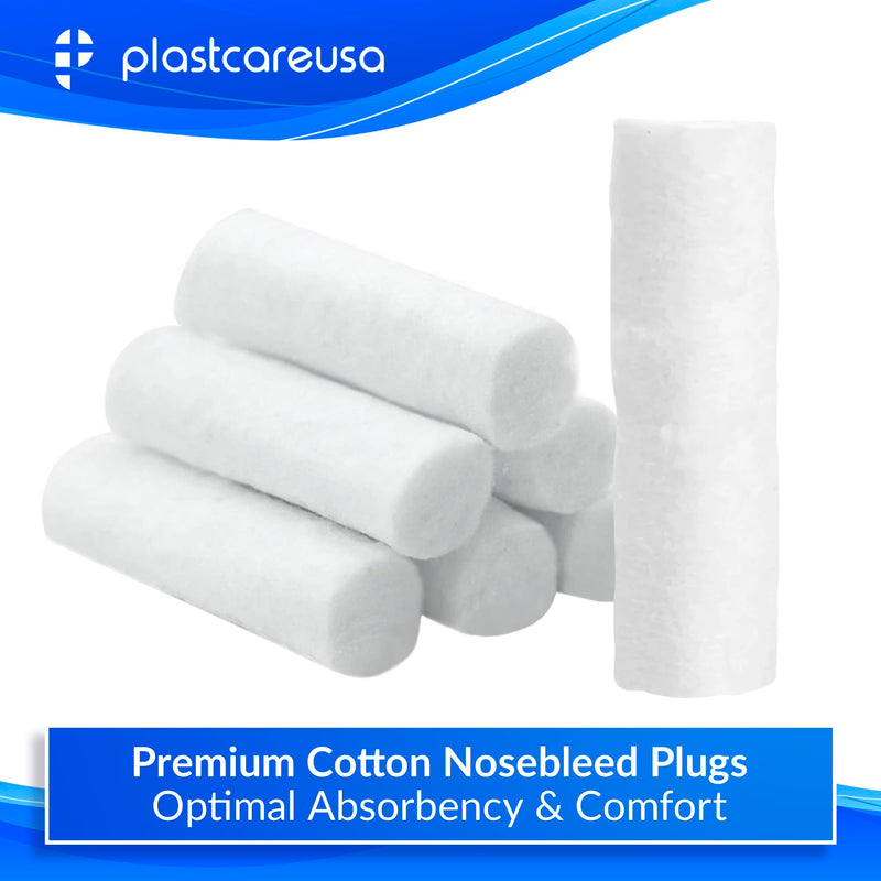 [Australia - AusPower] - 100 Nose Bleed Stopper Plugs - 1.5 Inch Cotton Rolls to Stop a Nosebleed for Kids or Adults - Extra Absorbent Nose Bleed Plugs by PlastCare USA 100 