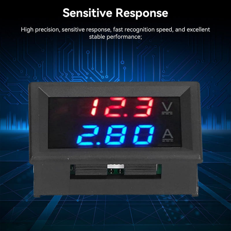 [Australia - AusPower] - DC 0-100V 10A Digital Voltmeter Ammeter Multimeter Panel, Meter Current Voltage Tester Amperage Measurement Meter with Dual LED Display Voltage Gauge for Automotive Motor Battery 