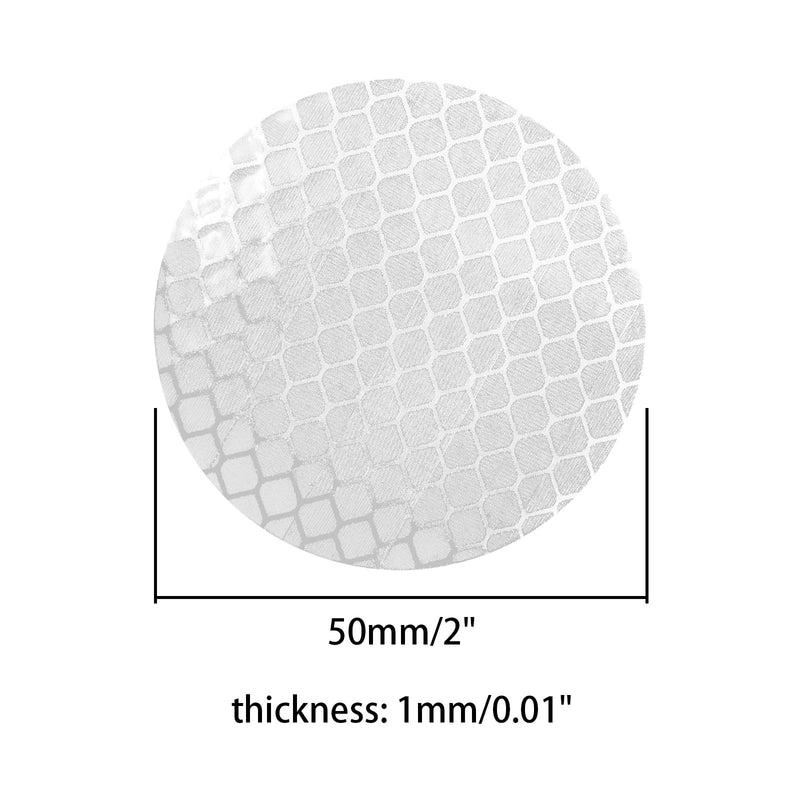 30 Pcs Safety Warning Tapes, 2" Round Reflective Stickers Side Trim Strip, Reflective Marker High Visibility Stick-On Waterproof Diamond Grade PET for Mailbox, Helmets, RV,White White 2-Inch Dia