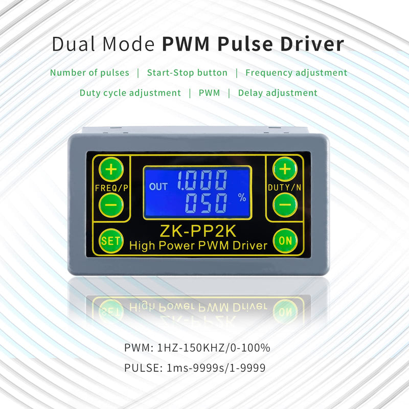 [Australia - AusPower] - Function Signal Generator, ZK-PP2K PWM Pulse Frequency Generator, 1Hz-150KHz PWM Motor Speed Regulation/LCD Pulse Frequency Cycle Module Adjustable Driver Module/PWM Signal Generator 