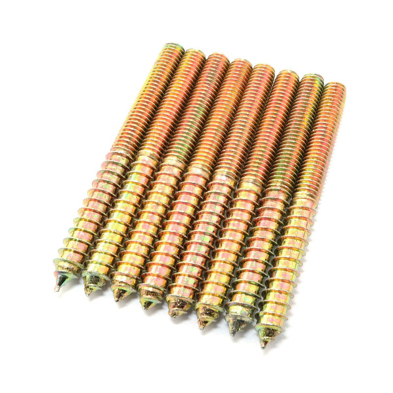 [Australia - AusPower] - 8pcs Self-Tapping Screw Hanger Bolts 3/8"-16 x 4" Hanger Bolts Double Headed Bolts for Furniture Wood Joint 