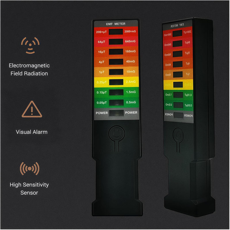 [Australia - AusPower] - Handheld EMF Detector with LED Light Scale, Electromagnetic Field Strength Meter for Paranormal Exploration, Ghost Hunting, and Environmental Testing 