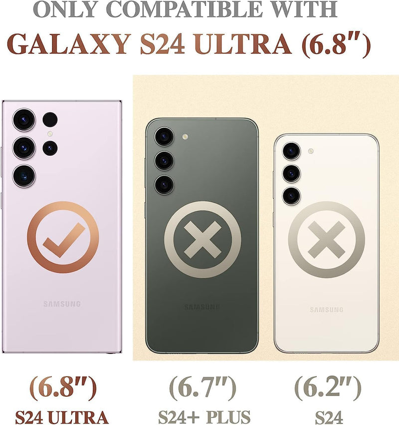 [Australia - AusPower] - DEERLAMN for Samsung Galaxy S24 Ultra Case with Slide Camera Cover+Screen Protector (1 Pack), Rotated Ring Kickstand Military Grade Shockproof Protective Cover-Black Samsung Galaxy S24 Ultra-6.8Inch Black 