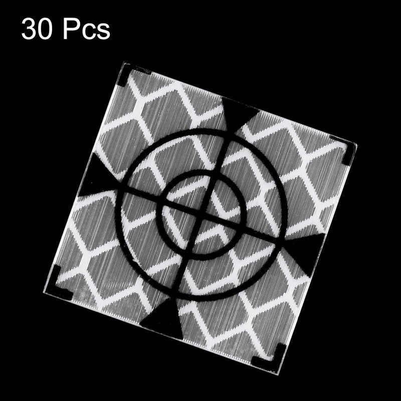 HARFINGTON 30pcs Survey Reflector Sheets 20x20mm Self-Adhesive Reflective Tape Survey Target Mark for Total Stations, Silver Tone