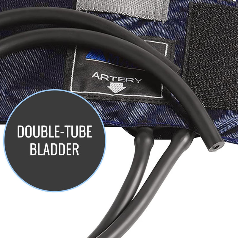 [Australia - AusPower] - MABIS Sphygmomanometer Blood Pressure Replacement Cuff and Two-Tube Bladder, Large Adult, Blue Adult Large 