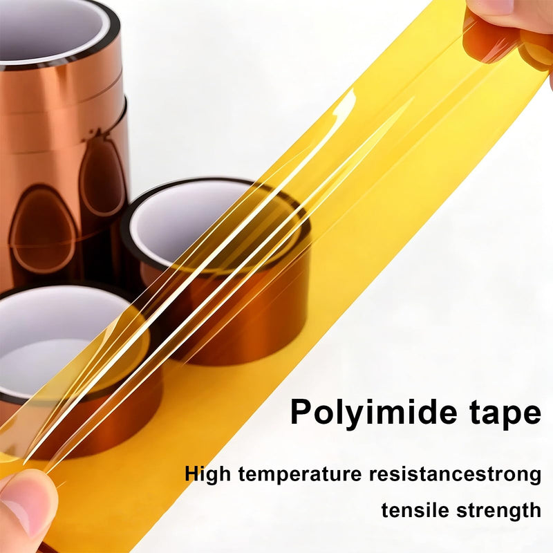 BOMEI PACK Polyimide Tape, 1 Pack High-Temperature Resistant Tape 7inch x 16m(54ft), No Residue Heat-Resistant Tape for Electric Task, 3D Printing, Soldering, Sublimation, Masking 7 inch
