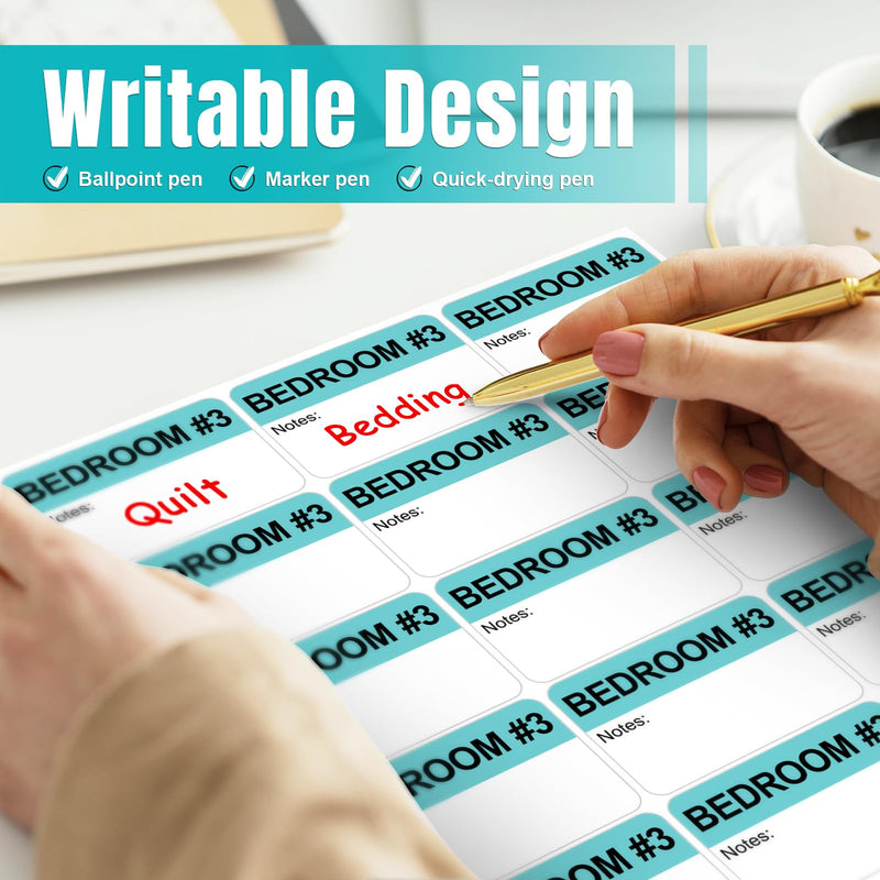 Kingtac 600 Writable Home Moving Stichers - 2' x 3', 20 Color-Coded Home Moving Packing Labels with Fragile, Extra, Heavy Options.Stick to Cardboard Boxes and Plastic Bins, No Extra Tape Needed Mov-0305-40-600pcs