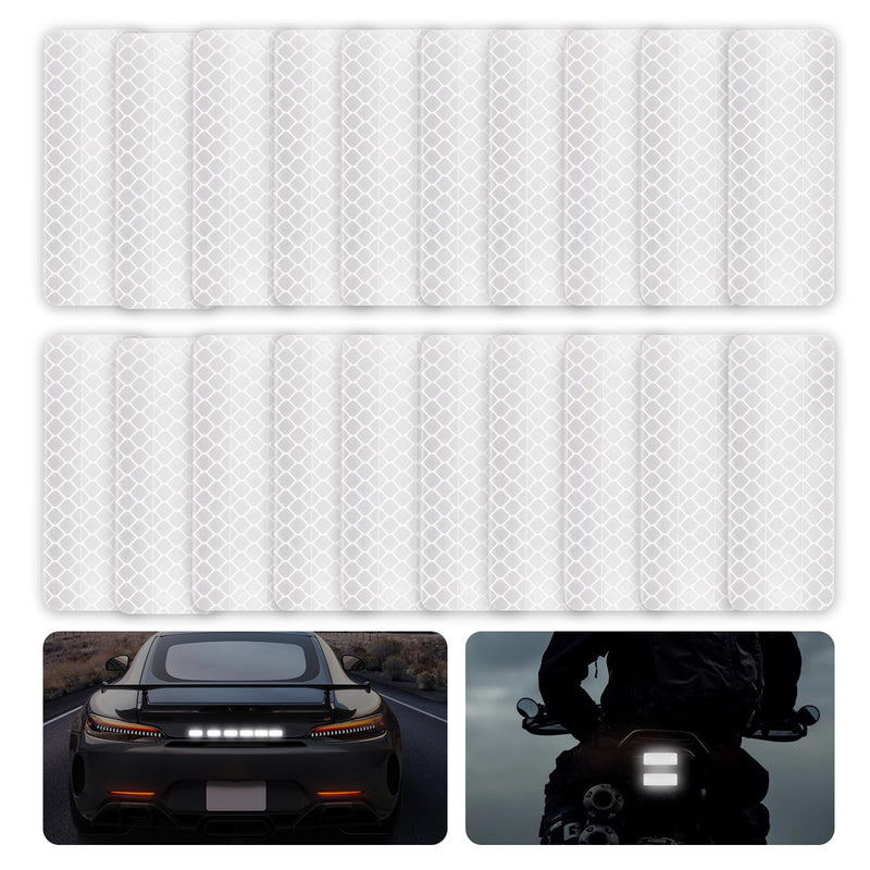 20PCS Night White Reflective Tape,Mailbox Reflectors,Can Be Used as Helmet Stickers and Tape,Applicable for Bikes,Pets and Gear,Enhancing Nighttime Safety